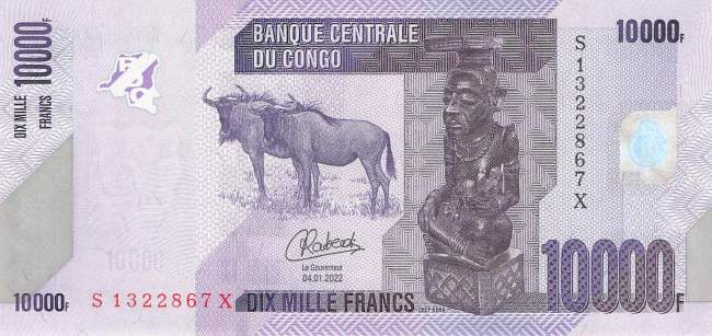 Kongo p.103d 10.000 Francs 2022